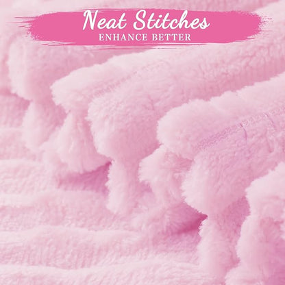 Buryeah 6 Pcs Flannel Throw Blanket Bulk 50 x 60 in Sleepover Blanket Outdoor Wedding Throw Lightweight, Oeko-tex Standard 100 Certified for Sofa Homeless Gifts (Pink)