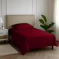 Carressa Linen 100% Egyptian Cotton Twin Sheets Set - 600 Thread Count Egyptian Cotton Luxury Twin Sheets (3 PC, Classic Burgundy), 16" Deep Pocket, Soft, Cooling, Sateen Weave Dorm Room Bedding