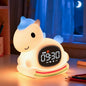 Alarm Clock with Night Light for Kids with Sleep Training and Sound Machine, Rechargeable Silicone Lamp OK to Wake Clock，Cute Animal Tabletop Lamp, Perfect Sleep Companion for Boys Girls，Blue Pony