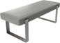 VANT Upholstered Bed Bench - Vintage Leather Light Grey - Brushed Nickel - Contemporary Modern, Bedroom Bench Seat, Hallway, or Entryway