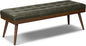 POLY & BARK 55" Tufted Leather Bed Bench for Bedroom End of Bed - Living Room Entry Way Bench - Pure Italian Leather Upholstery with a Solid Wood Frame - Ottoman Bench with Wooden Legs - Olivine Green