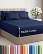 Extra Deep Queen Sheet Set - 6 Piece Breathable & Cooling Sheets - Hotel Luxury Bed Sheets Set - Easy & Secure Fit - Soft, Wrinkle Free & Comfy Sheets Set - Navy Blue Sheet Set with Extra Deep Pockets