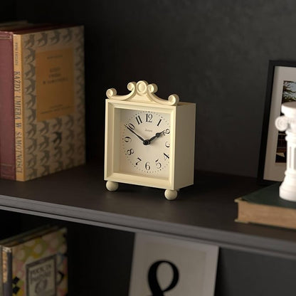 JONES CLOCKS® Parlour Mantel Clock | Classic Carriage Clock | Cream | Elegant Square Decorative case, Perfect for Mantel, Shelf, Table or Bedside