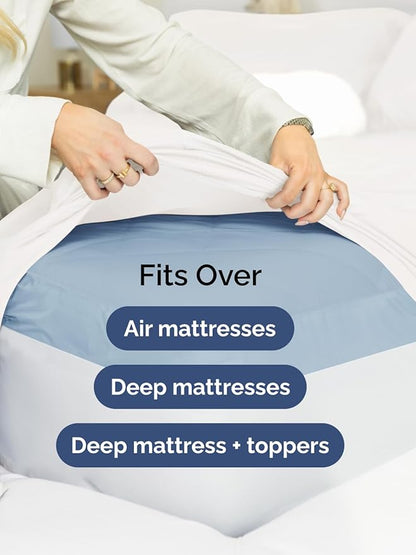 Extra Deep Cal King Sheet Set - 6 Piece Breathable & Cooling Sheets - Hotel Luxury Bed Sheets Set - Easy Fit - Soft, Wrinkle Free & Comfy Sheets Set - Antique White Sheet Set with Extra Deep Pockets