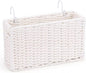 Cotton Rope Woven Bedside Caddy for Dorm Bed, Foldable Bedside Shelf Bunk Bed Accessories, College Dorm Room Essentials Hanging Organizers Storage Basket, Room Decor Magazine File Holder (White)