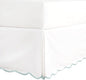 HIG Off-White Chic Full Bed Skirt - Easy Fit Scallop Edge Pleated Bedskirts, 14 Inch Drop Anti-Slip Dust Ruffle, Thick Fabric for Enhanced Privacy, Pre-Washed for Long-Lasting Use(N60022)