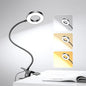 GARMESE LED Desk Lamp Clip on Light with 3 Color Modes 10 Brightness Ring/Clamp Light 360° Adjustable Neck Dimmable Eye Protection Desk Lamps for Home Office