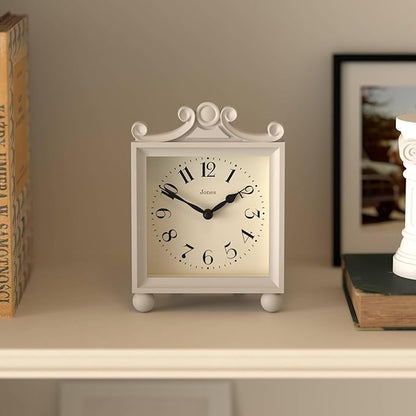 JONES CLOCKS® Parlour Mantel Clock | Classic Carriage Clock | Pale Gray | Elegant Square Decorative case, Perfect for Mantel, Shelf, Table or Bedside