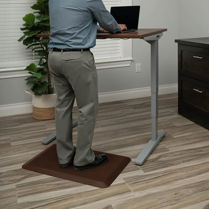 GelPro Anti-Fatigue Designer Comfort Kitchen Floor Mat, 20x32”, Leather Grain Truffle Stain Resistant Surface with 3/4” Thick Ergo-Foam Core for Health and Wellness