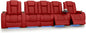 Seatcraft Diamante Zero-Gravity CoolZero Italian Leather Home Theater Seating, Power Headrest, Power Recline, Row of 5 Middle Sofa, Red