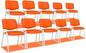 VINGLI Orange 10-Pack PU Stackable Chairs Set for Waiting Room, Church, Conference, Office Guest & Reception, Meeting, Lobby - Simple & Space-Saving