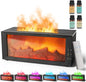 BOHOFAM Fireplace Essential Oil Aroma Diffuser,Flame Air Humidifiers 300ML,14-Hour Runtime,Colorful Flame Diffusers for Home,Included 4 * 10ML Hotel Collection Diffuser Oils for Bedroom(Black)