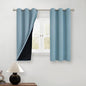 BGment Short 100% Blackout Curtains for Bedroom, Thermal Insulated Lined Energy Efficiency Noise Reducing Grommet Curtains 45 Inch Length for Small Window 2 Panels Each 42 Inch Wide, Greyish Blue