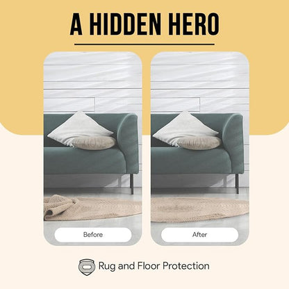 Non Slip Rug Pad 2x10 Feet, 4/25" Thick Felt Cushioned Rubber Rug Gripper Pad for Hardwood, Laminate, Stone, Tile, Wood, Vinyl Floors & Carpet, Anti Skid Under Area Rug Pads