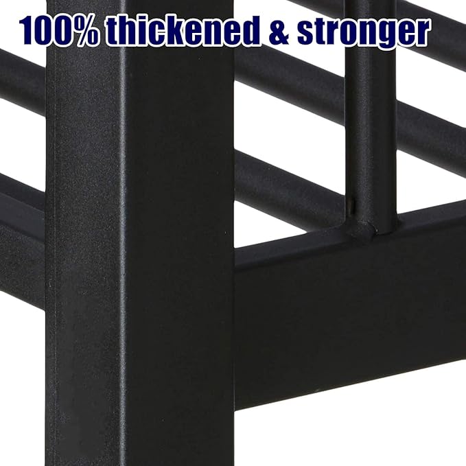 SIGONE Stronger & Safer Heavy Duty Queen Over King Size Bunk Bed for Adults Teens, Thickened More Stable Metal Bunkbed Frame (Greater Weight Capacity) (Queen Over King)