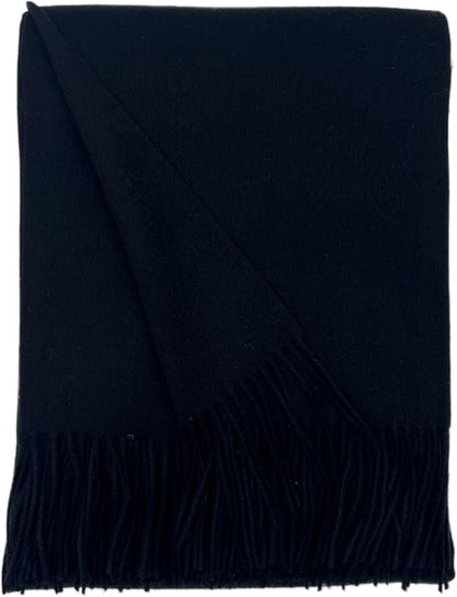 Alashan Cashmere Blend Ripple Finish Woven Throw (Ebony)