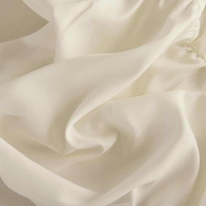 Bed Skirt Queen Size Ruffled Bed Skirt with Split Corners, Queen Bed Skirts 14 Inch Drop with Platform, 14'' Queen -Ivory