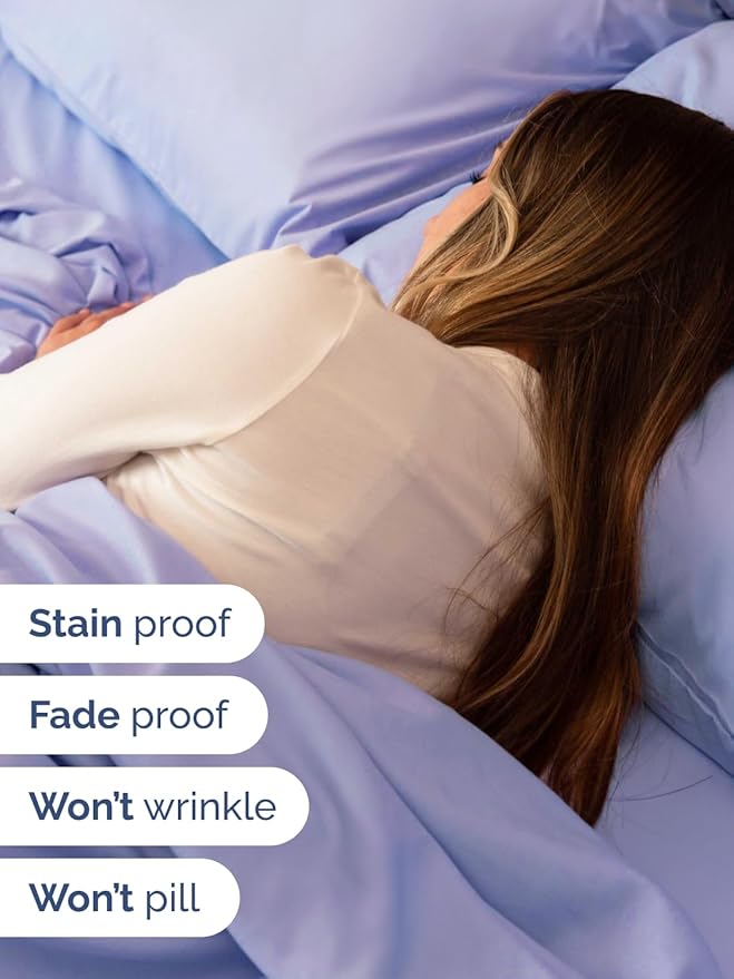 Extra Deep Twin Sheet Set - 4 Piece Breathable & Cooling Sheets - Hotel Luxury Bed Sheets Set - Easy & Secure Fit - Soft, Wrinkle Free & Comfy Sheets Set - Lavender Sheet Set with Extra Deep Pockets