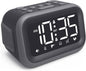 Super Loud Alarm Clock: 115dB Dual Alarms and 6 Alarm Sounds for Heavy Sleepers - Adult Shift Workers in Bedroom or Daily Wake-Up Use - Gray