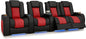 Seatcraft Diamante Zero-Gravity CoolZero Italian Leather Home Theater Seating, Power Headrest, Power Recline, Row of 4 Right Loveseat, Black/Red