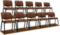 VINGLI Rustic Waiting Room Chairs: 10-pack PU Stackable Church & Office Chairs for Conference Room, Reception, & Lobby