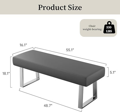 JIEXI Bedroom Bench, Bed end upholstered Bench, Indoor Corner Small Footstool with Metal Legs, for Kitchen entryway Dining Room and Living Room Window