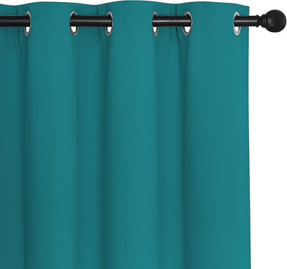 NICETOWN Blackout Drapery Curtain Panel 90 inches Long - Window Treatment Thermal Insulated Grommet Blackout Curtain/Drape for Bedroom Living Room (Peacock Teal, 1 Panel, 46 by 90 inches)