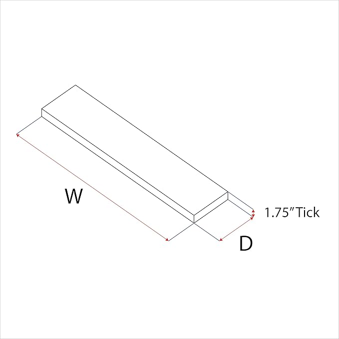 URBANDI, Rustic Floating Shelves, Set of 2, Hidden Bracket, Solid Wood, Heavy Duty, Wall Mounted Shelves, (Grey, 36Wx6D)
