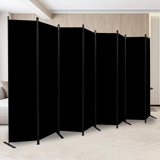 Room Divider and Folding Privacy Screens 8 Panel, 14.67 Ft Wide Partition Room Dividers, Portable Room Divider Panel for Room Separtition, Large Wall Dividers for Room, Office, School,Studio Black