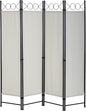 FDW 4 Panel Room Divider and Folding Portable Partition Screen, 6FT Wall Divider Screen for Dorm Bedroom Office, Cream