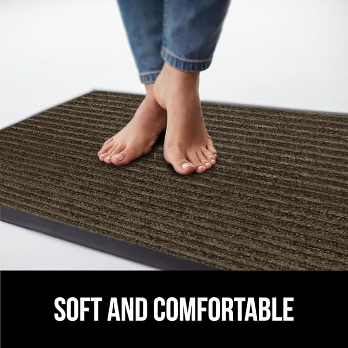 GORILLA GRIP Waterproof Traffic Guard Door Mat, 70x24, Heavy Duty Entryway Mats, Strong Rubber Back Commercial Utility Rugs for Office Hallway, Garage Floor and Home, Low Profile Carpet Runner, Brown