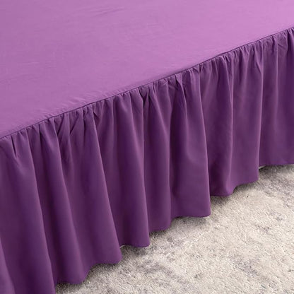 Bed Skirt King Size Ruffled Bed Skirt with Split Corners, King Bed Skirt 16 Inch Drop, King Size Bed Skirt Grape for Ruffled Bed Skirt with Split Corners, Bed Skirt King Size