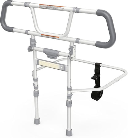 Packve Foldable Bed Rails for Elderly Adults Safety - Bed Side Assist Rail for Seniors with Extendable Guard Rails, Adjustable Height Bedrails for Queen King Full Size Bed