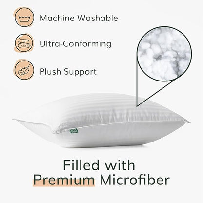 Fern and Willow Premium King Size Bed Pillows - Set of 2, 36"x20" - Luxurious Ultra-Soft Cooling Pillow - Hotel Quality, Down Alternative Fill, Medium Firm Support for Side, Back & Stomach Sleepers