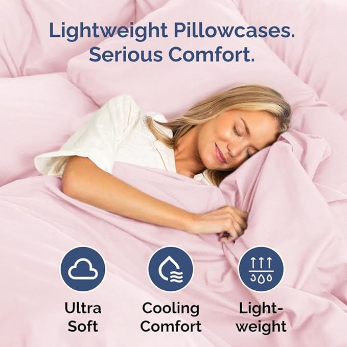 Queen Pillow Cases Set of 4 - Ultra Soft Hotel Quality Pillowcase Covers - Comfy, Cozy & Wrinkle Free - Shrinkage and Fade Resistant - Machine Washable Pillow Protectors - 4 Piece Set - Lavender Pink