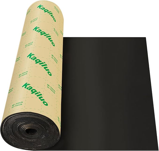 Self-Adhesive Sound Insulation Acoustic Foam, 107sqft x 0.2in Thick，50+kg/m³，Sound Proof Padding,Fire,Water Resistant ,Thermal Insulation,Cold Proof Acoustic Treatment Foam