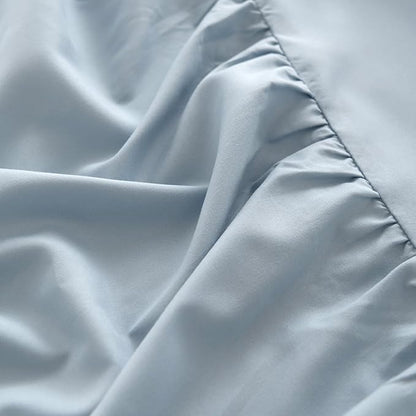 TSUTOMI Bed Skirt Twin Size Ruffled Bed Skirt with Split Corners, 14 Inch Drop Dust Ruffle Bed Skirts with Platform, Gathered Style, 100% Microfiber, Grayish Blue