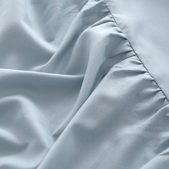 Bed Skirt King Size Ruffled Bed Skirt with Split Corners, 16 Inch Drop Dust Ruffle Bed Skirts with Platform, Gathered Style, 100% Microfiber, Grayish Blue
