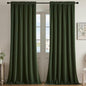 Joydeco Dark Olive Velvet Curtains 120 inch Length 2 Panels, Luxury Blackout Rod Pocket Thermal Insulated Window Curtains, Super Soft Room Darkening Drapes for Living Room Bedroom,W52 x L120 inches