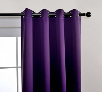 MIUCO 2 Panels Room Darkening Thermal Insulated Grommet Window Blackout Curtains for Bedroom 95 Inches Long Purple