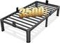 FUIOBYVV 12 Inch Twin Bed Frame with Round Corner Edge Legs 3500 lbs Metal Heavy Duty Steel Slats Support No Box Spring Needed Platform Noise Free Easy Assembly
