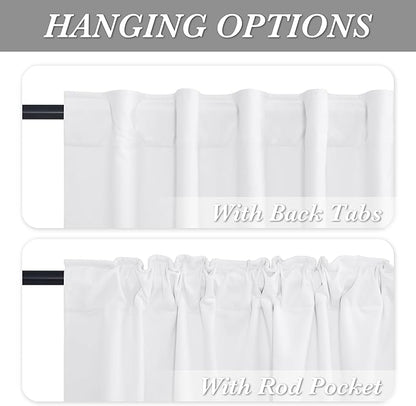 RYB HOME 100% Blackout White Velvet Curtains for Bedroom, Back Tab and Rod Pocket Thermal Insulated Room Darkening Curtains for Living Room Nursery, White, 52W x 108L, 2 Panels