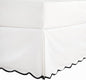 HIG Off-White Chic Queen Bed Skirt - Easy Fit Scallop Edge Pleated Bedskirts, 14 Inch Drop Anti-Slip Dust Ruffle, Thick Fabric for Enhanced Privacy, Pre-Washed for Long-Lasting Use(N60022)