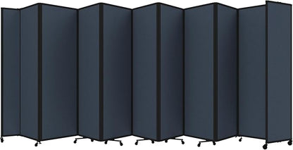 Versare Room Divider 360 Portable Wall Partition | Folding Panels | Large Freestanding Divider | Locking Wheels | Temporary Room Separator | 25' x 7'6'', Ocean