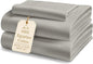 LANE LINEN 100% Egyptian Cotton Twin Sheets Set - 1000 Thread Count, Sustainably Produced Luxury Hotel Like Thick Twin Sheets, Naturally Temperature Regulating Machine Washable - Silver