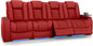 Seatcraft Diamante Zero-Gravity CoolZero Italian Leather Home Theater Seating, Power Headrest, Power Recline, Row of 4 Sofa, Red