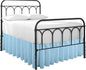 Ruffled Bed Skirt with Split Corners-Dust Ruffle - 18" Drop 100% Microfiber Soft,Sheen & Luxurious Look - Bed Skirts (Light Blue -Full)