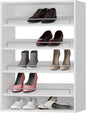Shoe Shelf Short Tower Closet Unit, Modular Closet System, Wood Closet System Organizer with Storage for Walk In Closets, Clothing Rack for Hanging Clothes, Bedroom, White, 19.5"W