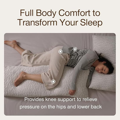 Coop Home Goods Original Adjustable Body Pillow, 20x54 Long Pillow for Back, Shoulder, Hip and Knee Support, Side Sleeper Body Pillows for Adults with Memory Foam & Washable Cover