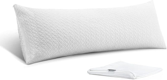 Firm Body Pillow 1.5cm Cubies Memory Foam – Pain Relief & Sleeping & Supportive – with Cooling Cover Hug Pillows 20 x 54 inches